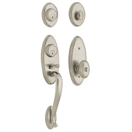 Baldwin Single Cylinder Entry Handlesets Lifetime Satin Nickel 85345.056.2ENT